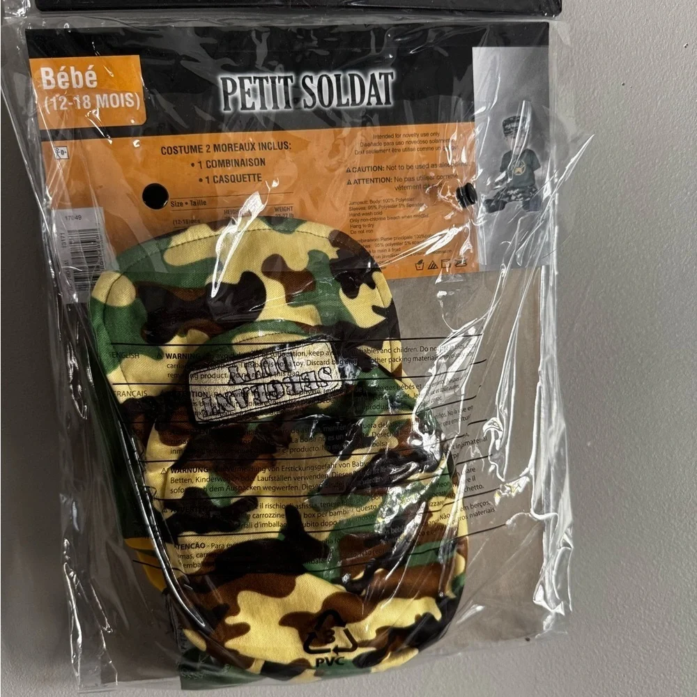 Private duty Soldadito Infant Costume - Green and Camouflage